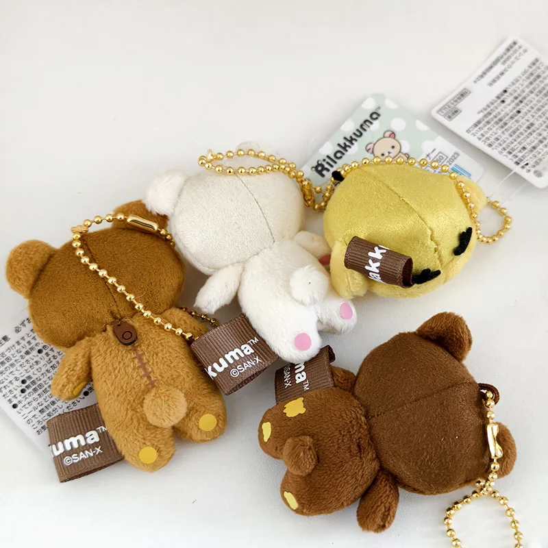 4 Style New Anime Rilakkuma Plush Keychains Backpack Small Stuffed Animals Cute Cartoon Bag Car Accessories Gifts