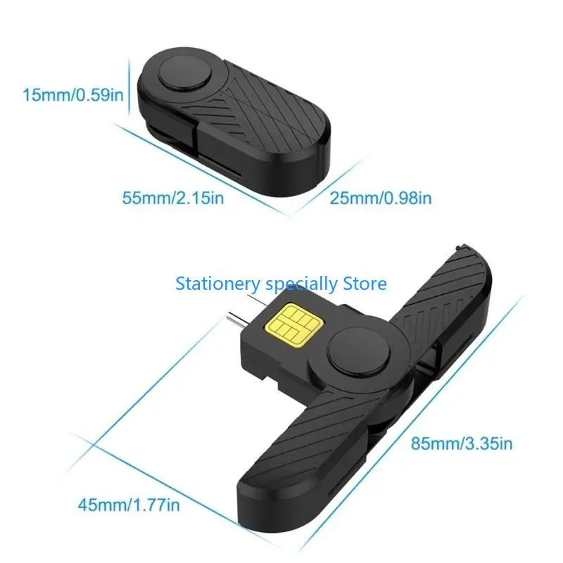 P0RB CAC Card Reader Type-C Tax Drase Adapter SIM-CARD/IC-CARD ADAPTER