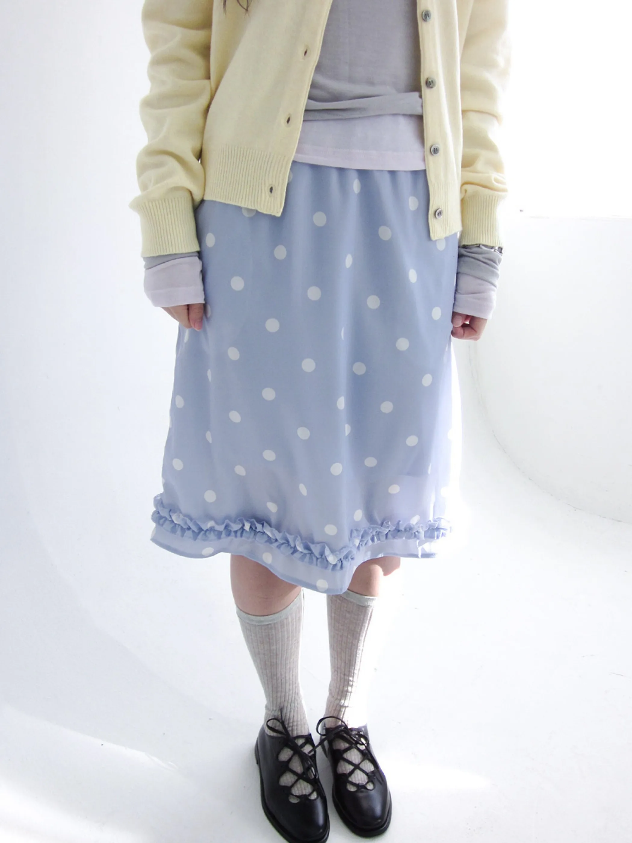 

Милая юбка А-силуэта с эластичным поясом, в горошек, с кружевными вставками, универсальная, женская мода, весна 2026, смесовая ткань (полиэстер/хлопок)