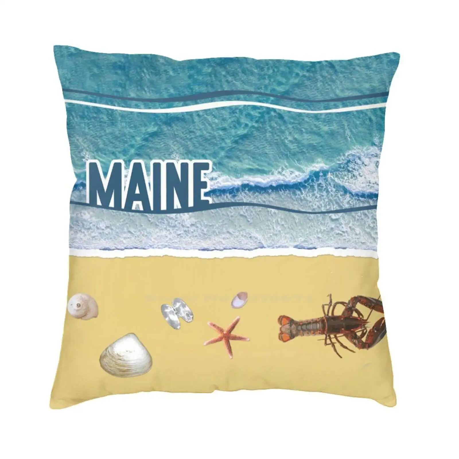 

Футболка Maine Beach с океаном и ракушками, хлопковая футболка Maine Beach Ocean Shells, морская звезда, лобстер