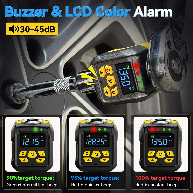 Waxtron 1/2'' Digital Torque Adapter 6-400N.m 1/4'' 3/8'' Drive Digital Torque Meter Hand Tools Digital Torque Wrench Adaptor