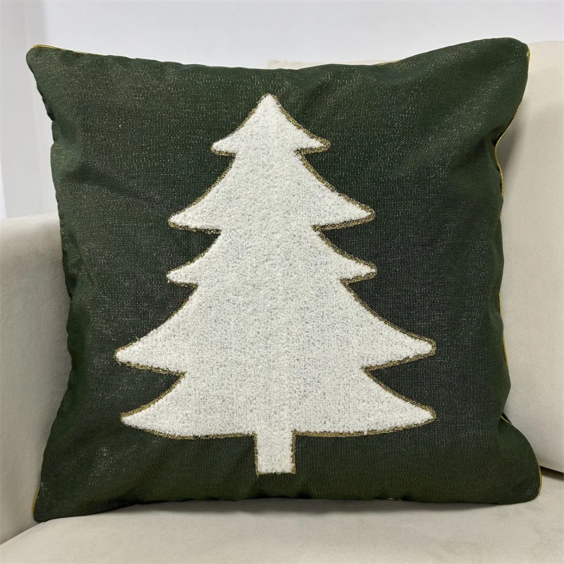 شجرة عيد الميلاد التطريز غطاء الوسادة السنة الجديدة وسادة للديكور القضية الفاخرة