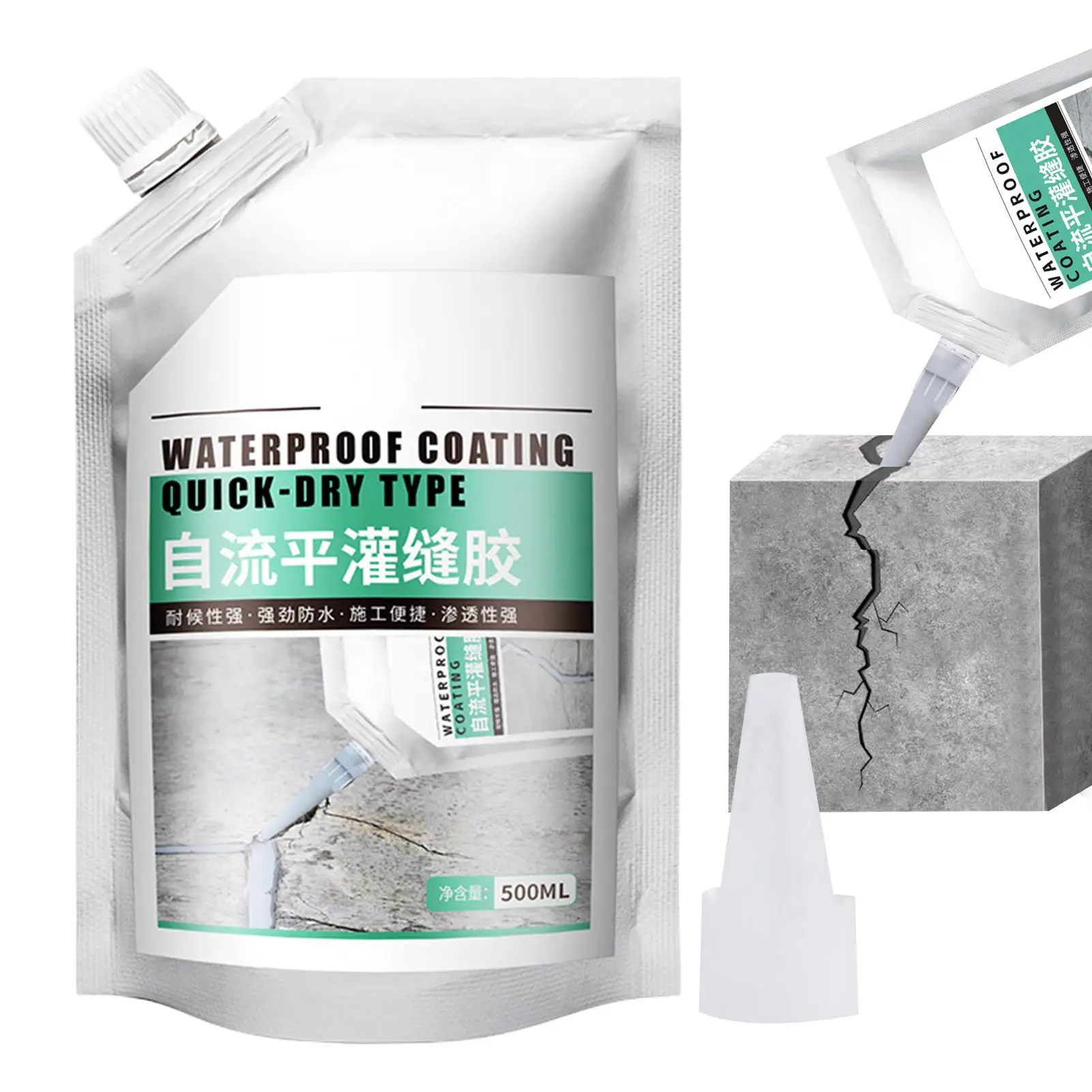 Concrete Crack Repair 500ml Concrete Bonding Agent Wear-Resistant Quick-Drying Crack Sealing Glue for Exterior Wall Stone Floor