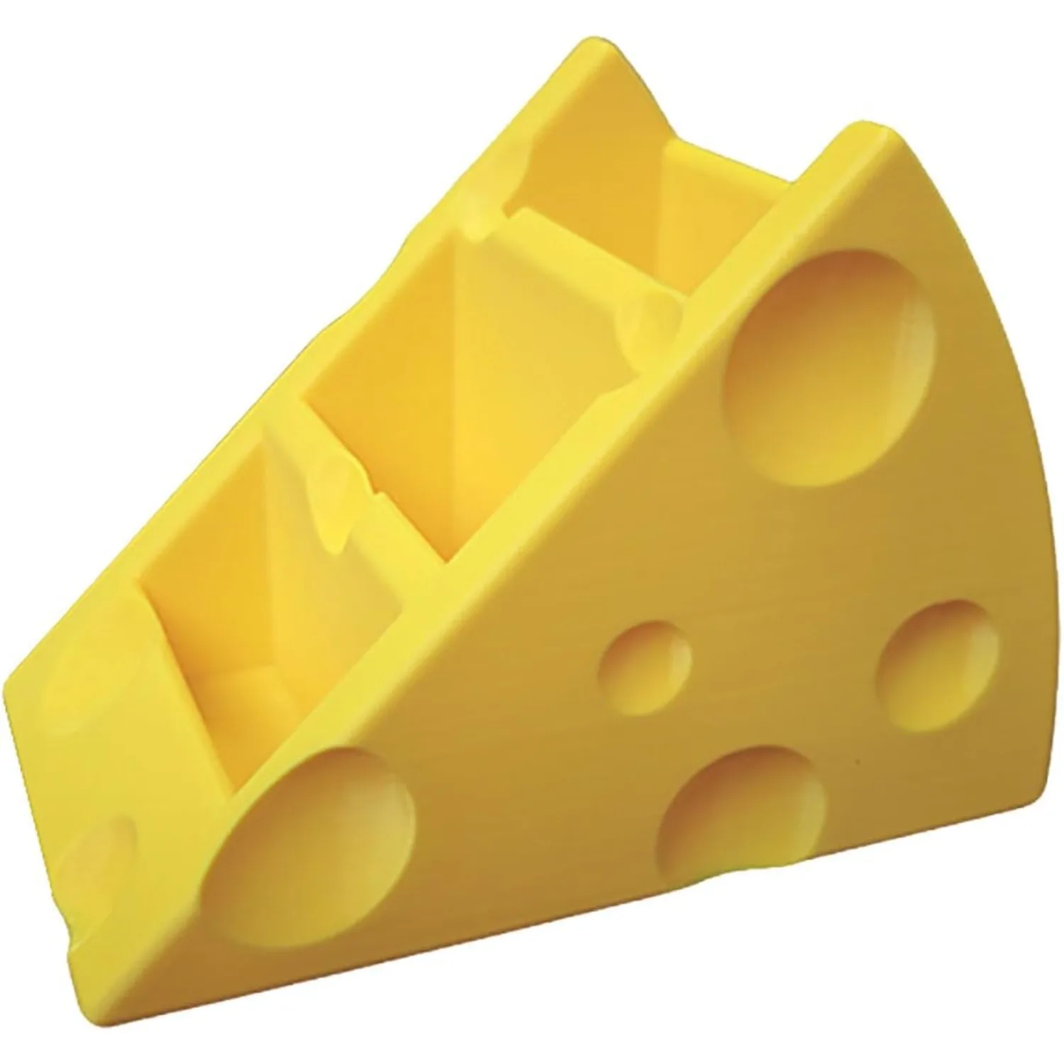 

Remote Control Holder with 3 Compartments - 3D-Printed Cheese-Shaped Desk Organizer for Desk, Home, Office, Pen