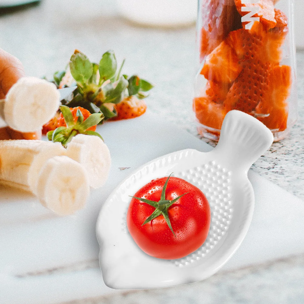 

2Pcs Ceramic Grater Plate Manual Garlic Ginger Masher Multi-Function Wear-Resistant Smooth Surface Compact Size Home Cooking