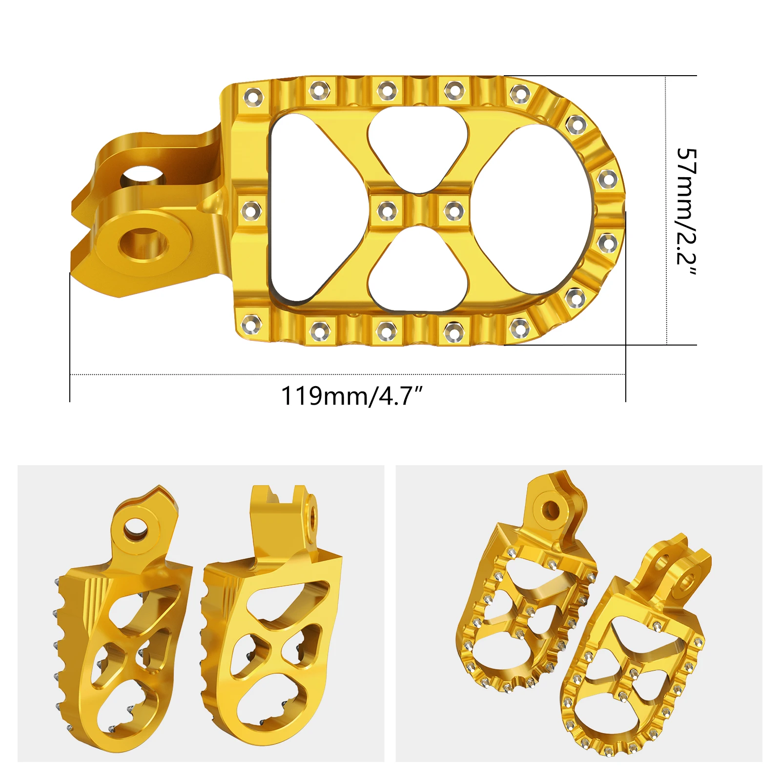 NICECNC For Suzuki RMZ250 RMZ450 2010-2024 RMX450Z 2010-2019 RMZ 250 450 450Z Motorcycle 57mm Wide Enlarged Foot Pegs Footrest