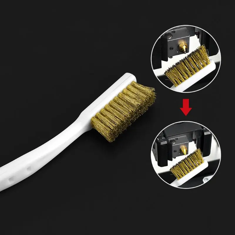 3D Printer Wire Brush 3 Rows Small Toothbrush Cleaning Derusting Brush Brush Handle Hot Bed Cleaning Part