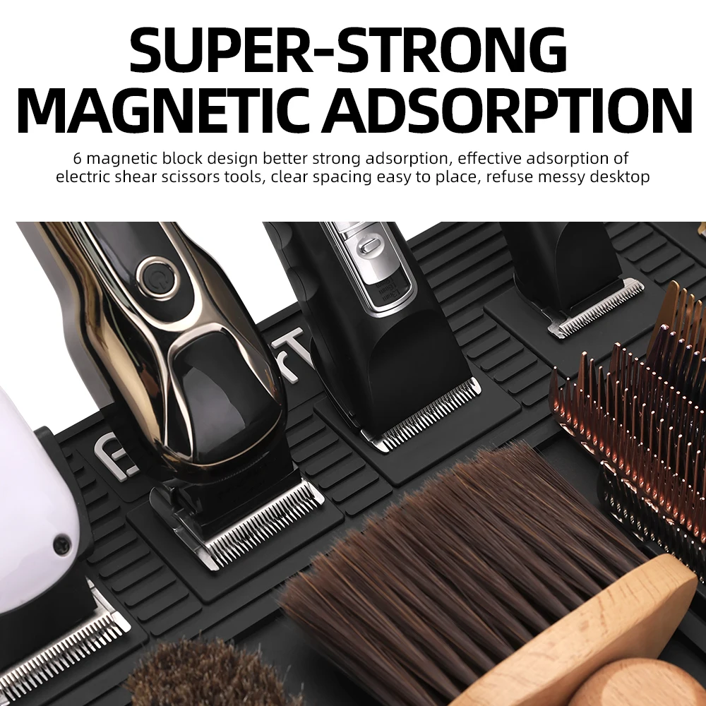 Silicone Salon Magnetic Mat Waterproof Hairdressing Tool Holder Barber Clipper Mat Hairdresser Pro Pad