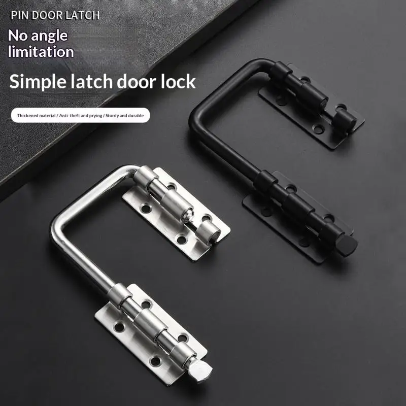 90/180 Degree Stainless Steel Door Latch Anti Theft Safety Buckle Sliding Door Hardware