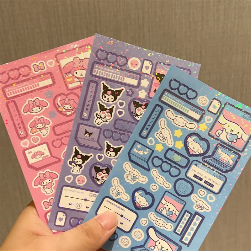 

30pcs/100pcs Cartoon Sanrio Stickers Cute Cinnamoroll My Melody Kuromi Stickers Kids Gifts Stickers Wholesale