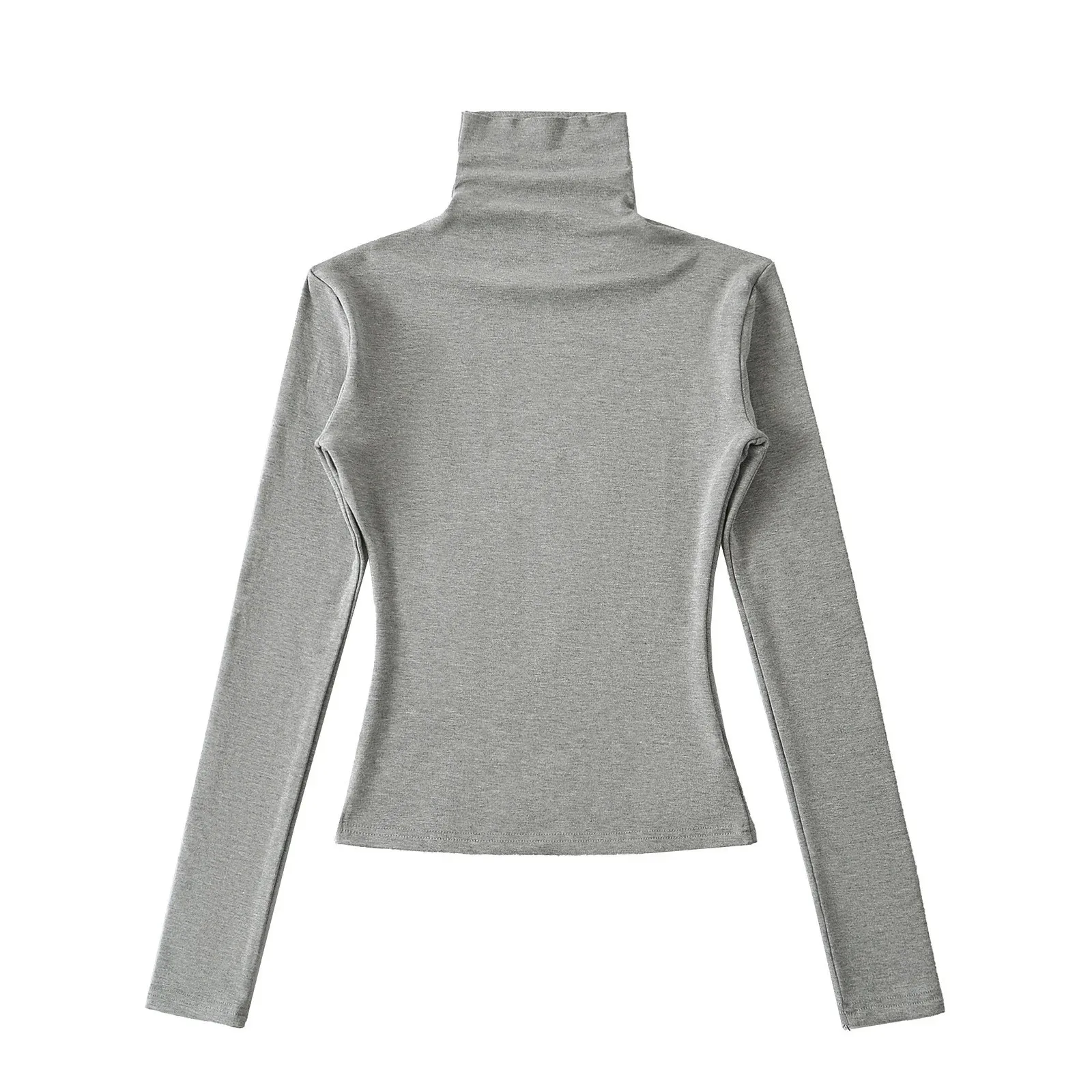 Pullover Long Sleeve Top Slim Fit Private Celebrity Style with Mock Neck Regular Sleeve Regular Length Sweet Bodysuit Women
