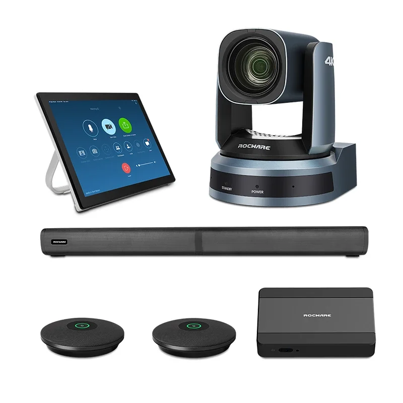 Audio Visual Conference System Kits PTZ 12x Zoom NDI Conference Camera,smart Touch Screen Terminal Desk Phone With Speakerphone