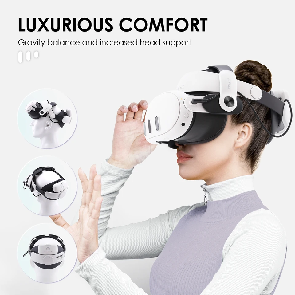 BOBOVR M3 PRO Comfort Battery Head Strap Compatible with Meta