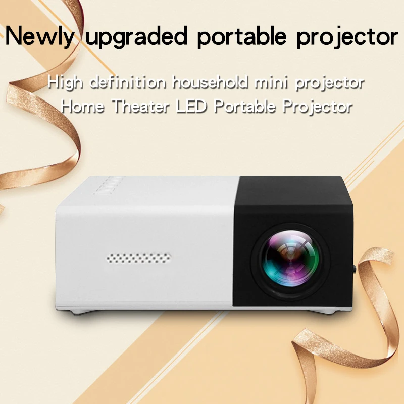 YG300 mobile projector portable bedroom home theater projector play 1080p video cable connection holiday gifts