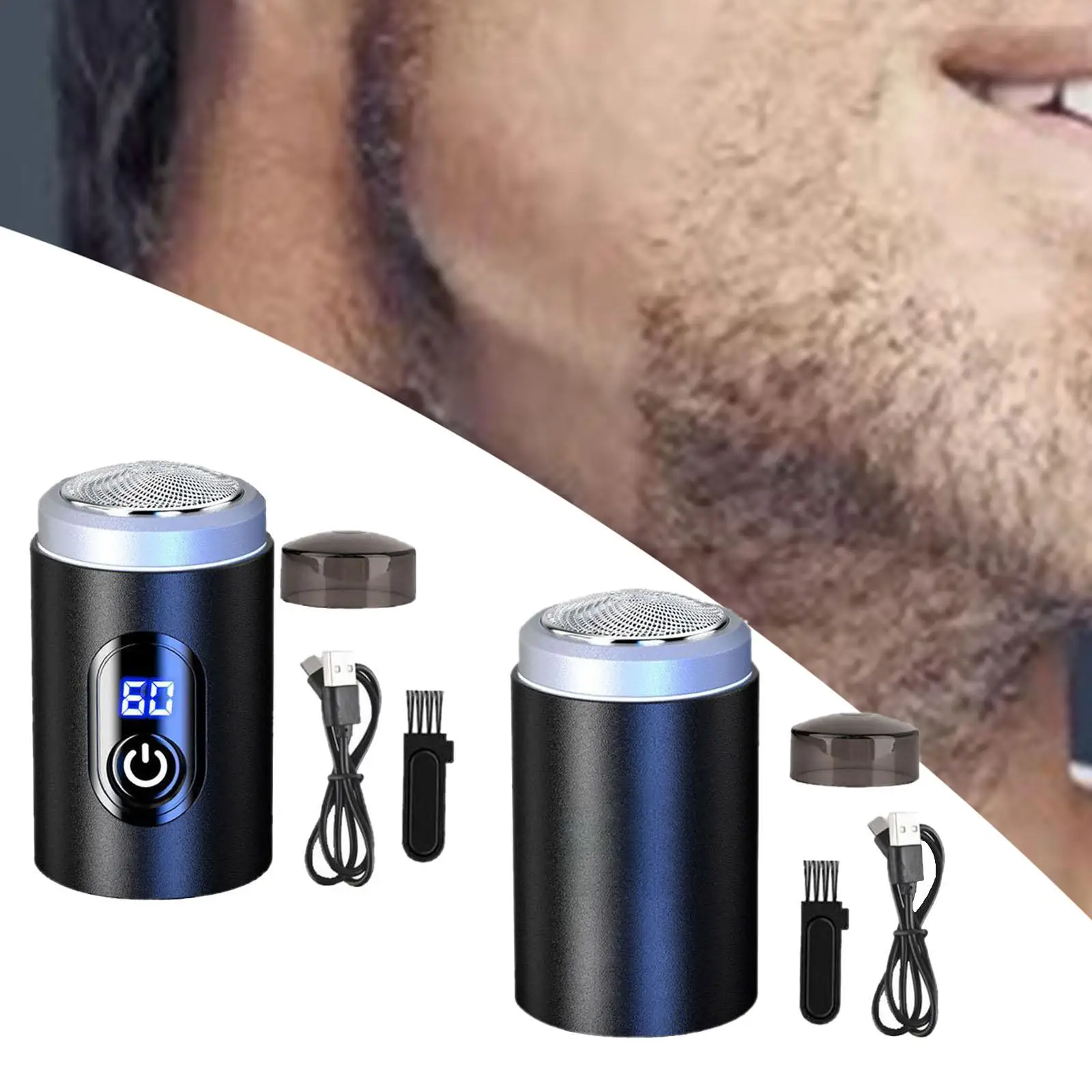 

Mini Shaver Face Hair Removal Washable Beard Razor Electric Shaver Men
