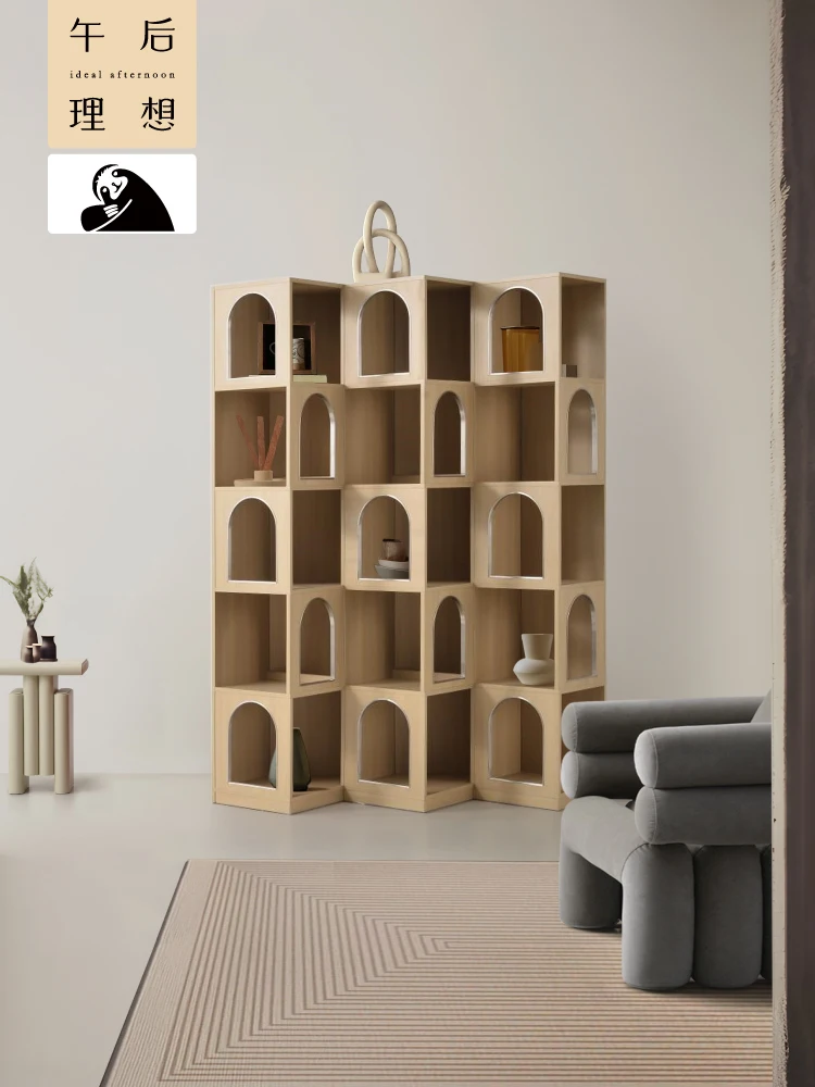 Mid-Ancient Reading Bookshelf Floor Wall Arch Storage Bookcase Shelf