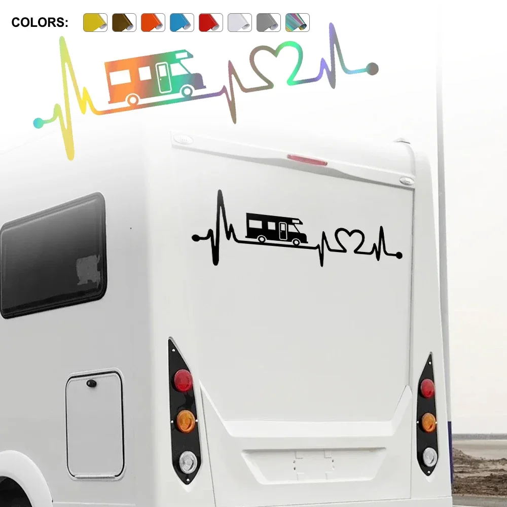 Wohnmobil Streifen Vinyl Aufkleber für Camper Van Horsebox Caravan RV Auto Zubehör Grafiken Elektrokardiogramm Dekoration Aufkleber