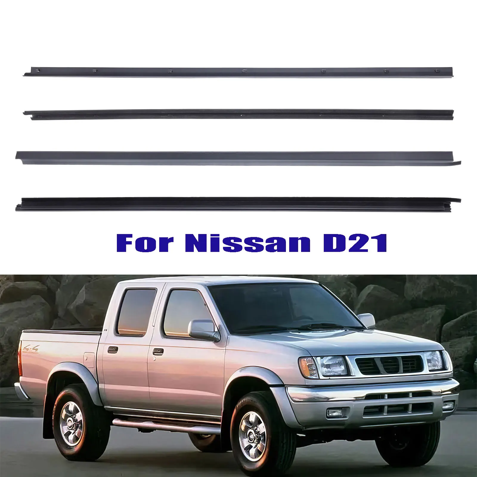 

4pcs Window Glass Seals Door Belt Weatherstrip Fits For Nissan D21 Pickup Datsun Hardbody Sealing strip