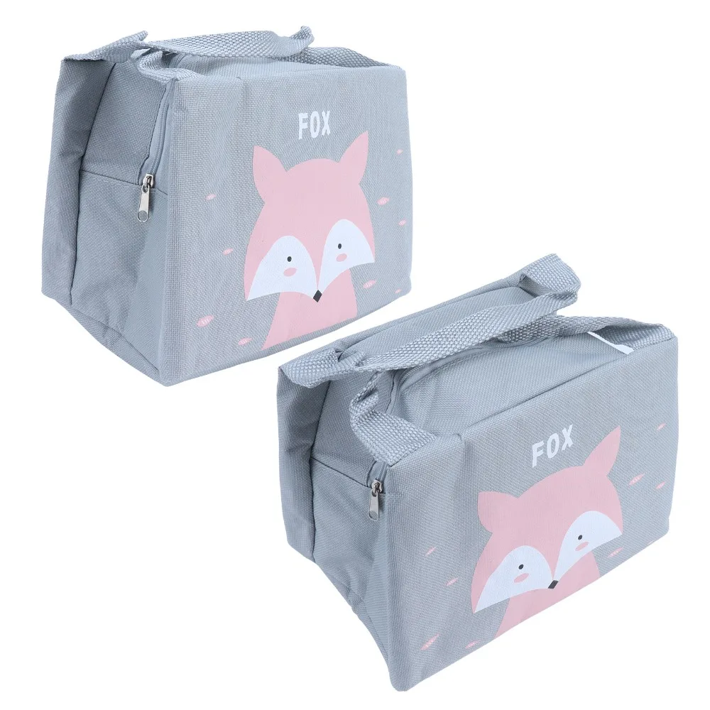 2PCS Stylish Oxford Cloth Insulated Lunch Bag Aluminum Foil Waterproof Portable Lunch Box Picnic Food Box For Work