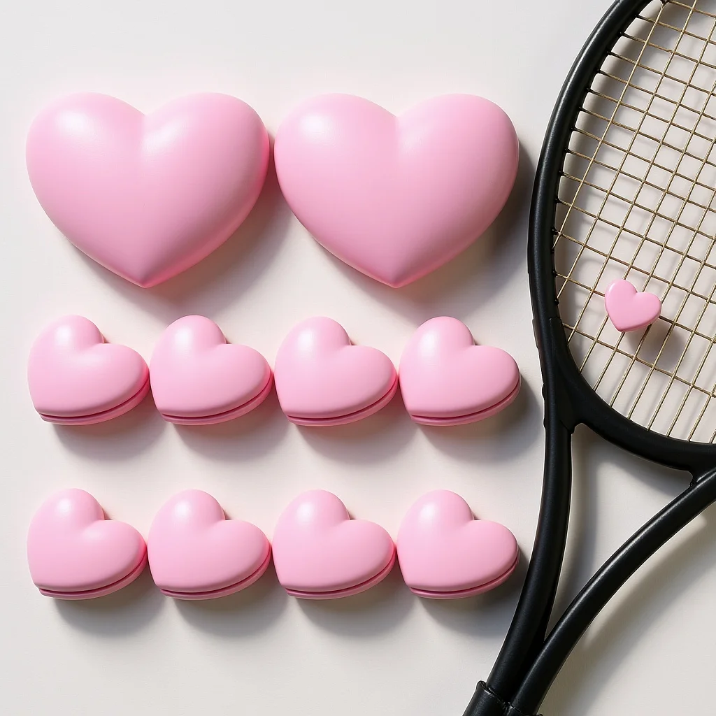 10 قطعة مضرب تنس الاهتزاز المرطب على شكل قلب سيليكون امتصاص الصدمات أنيق خفيف الوزن سلسلة التنس المرطب صدمة