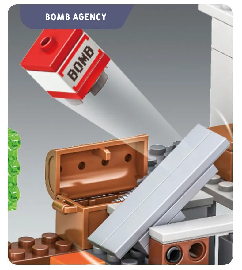 600+ピース 山洞窟農場村 組み立てブロック パズル 知育玩具 クリスマスギフトに