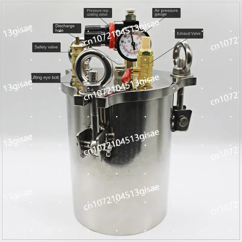 

3L Dispenser Pressure Tank 304 Stainless Steel Pressure Barrel Dispensing Valve Fluid Dispensing Storage Bucket