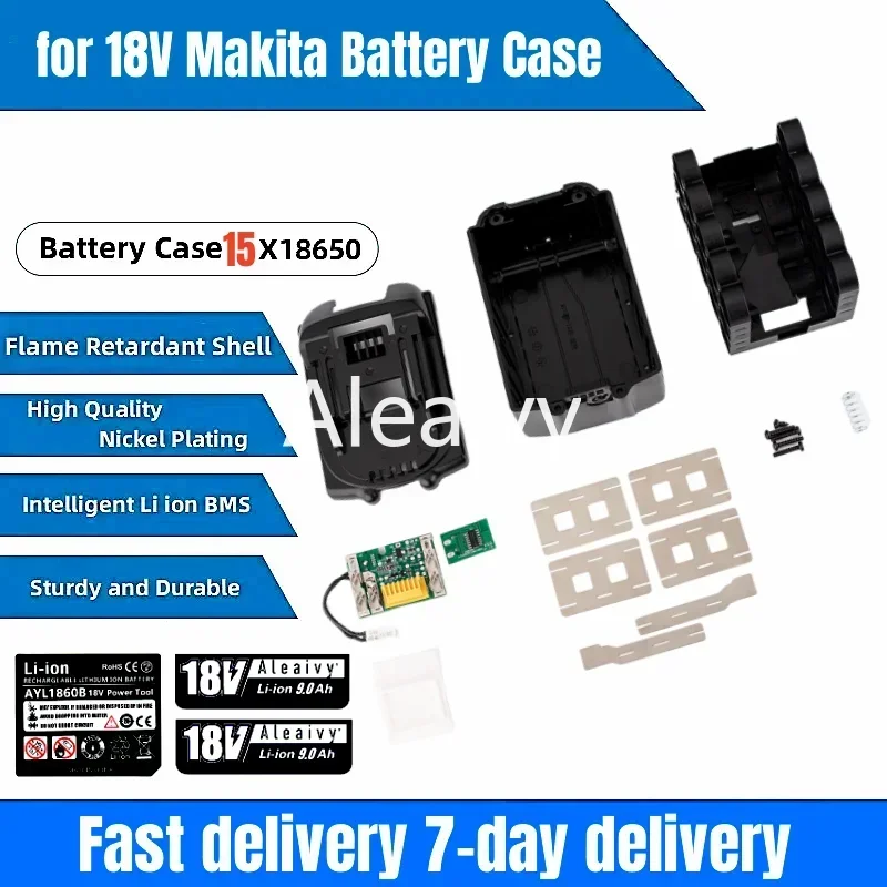 

BL1830 15X 18650 Li-ion Battery Case PCB Charging Protection Circuit Board Shell Box BL1845 For MAKITA 18V 9.0Ah 6.0Ah Housings