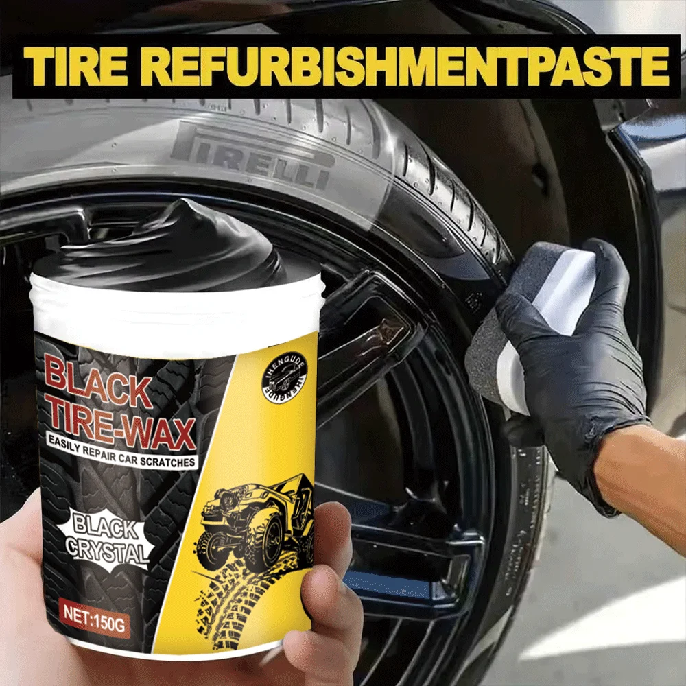 Premium Car Tire Shine Wax - Durable Protection and Plastic Component Brightener, Provides Long-Lasting Maintenance Coating