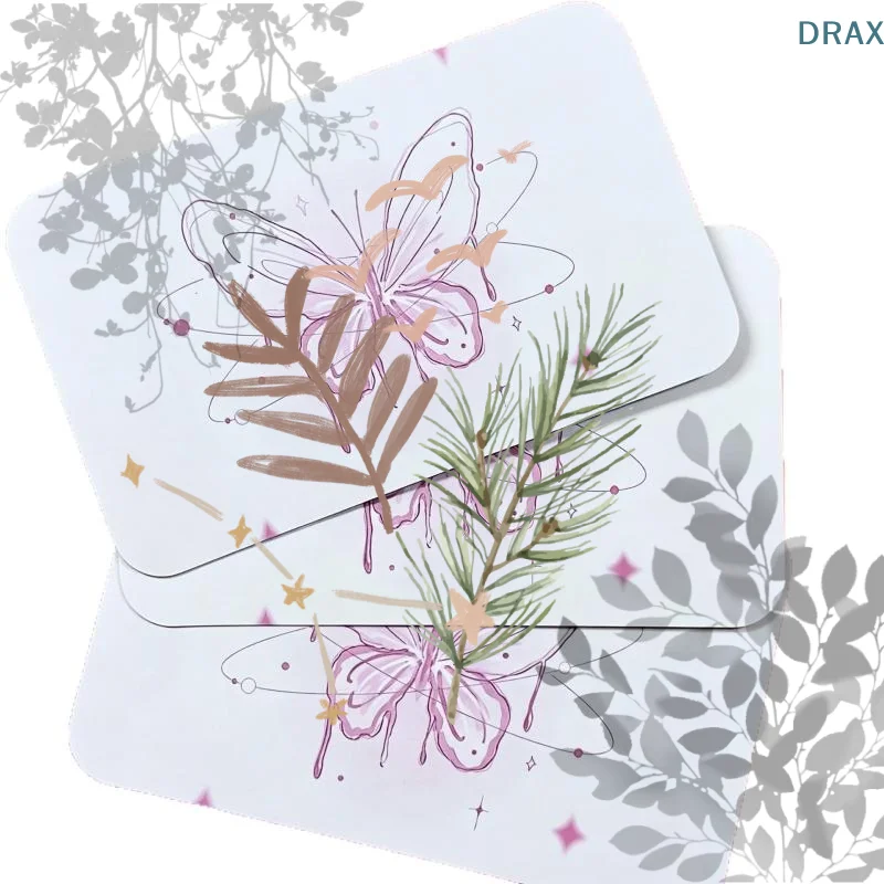 10Pcs Handmade False Nail Display Card, Press On Nails Packaging Bottom Cards Butterfly Embossing