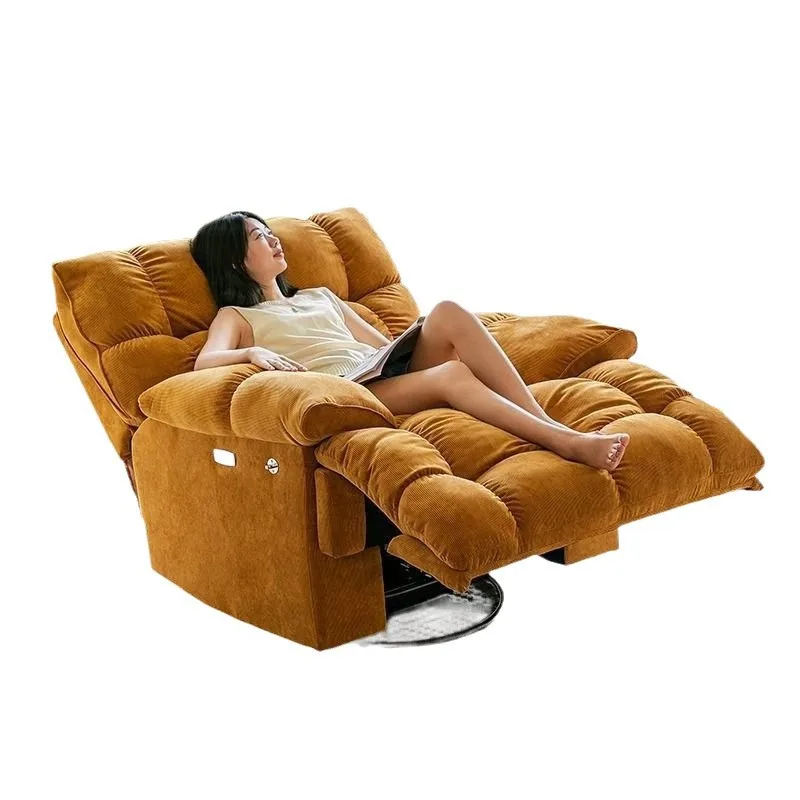 

First-class multi-function cabin space rotating lazy sofa reclining and sleeping cloud single sofa electric massage rocking chai