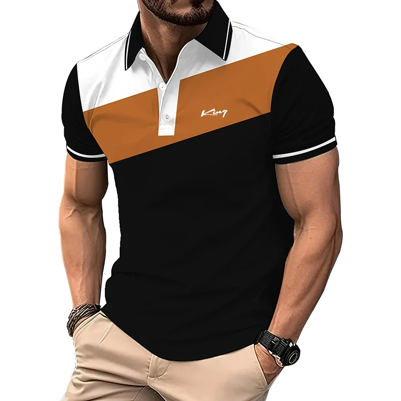 New Men Slim Fit Summer Short Sleeve Sport Polo Shirt Men Fashion Slim Fit Spell Color Polo Shirt Men Quick Drying Polo Shirt .