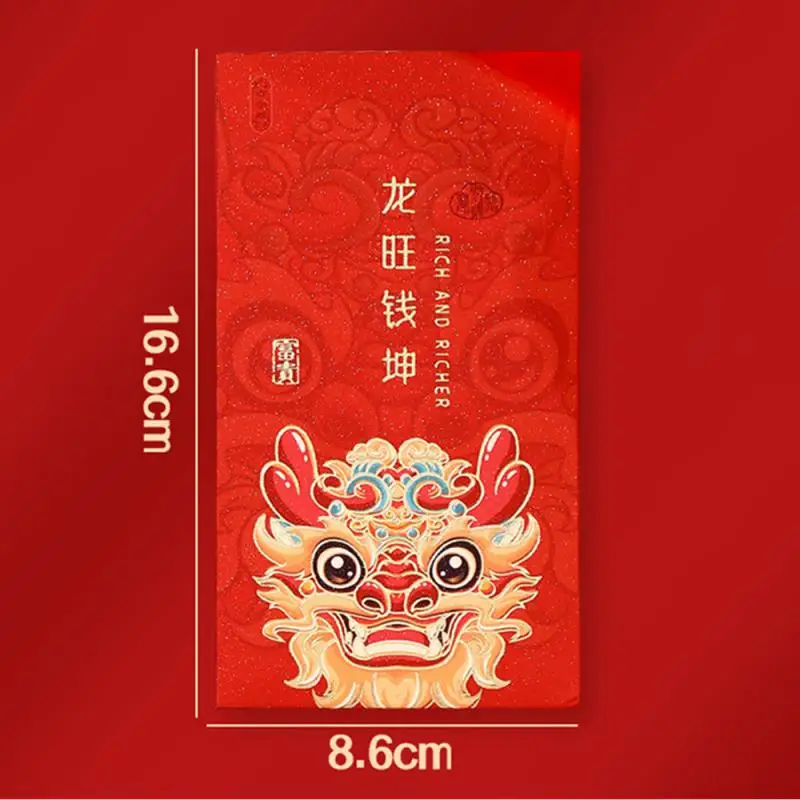Creatieve Rode Envelopzak Omgekeerde Gesp Cartoon Bronzing Zodiac Dragon Laser Rode Envelop Grote Gedali Rode Envelop Uniek Ontwerp