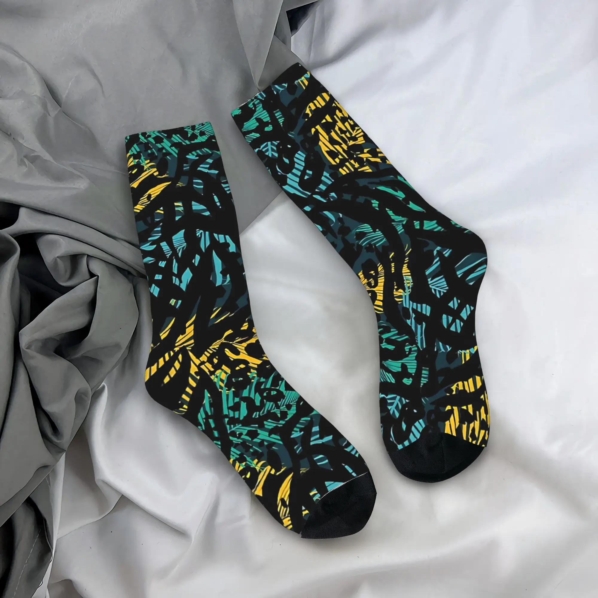 Abstract Design   Socks  Fashion Stockings Couple Soft Outdoor Socks Spring Graphic Anti Slip Socks