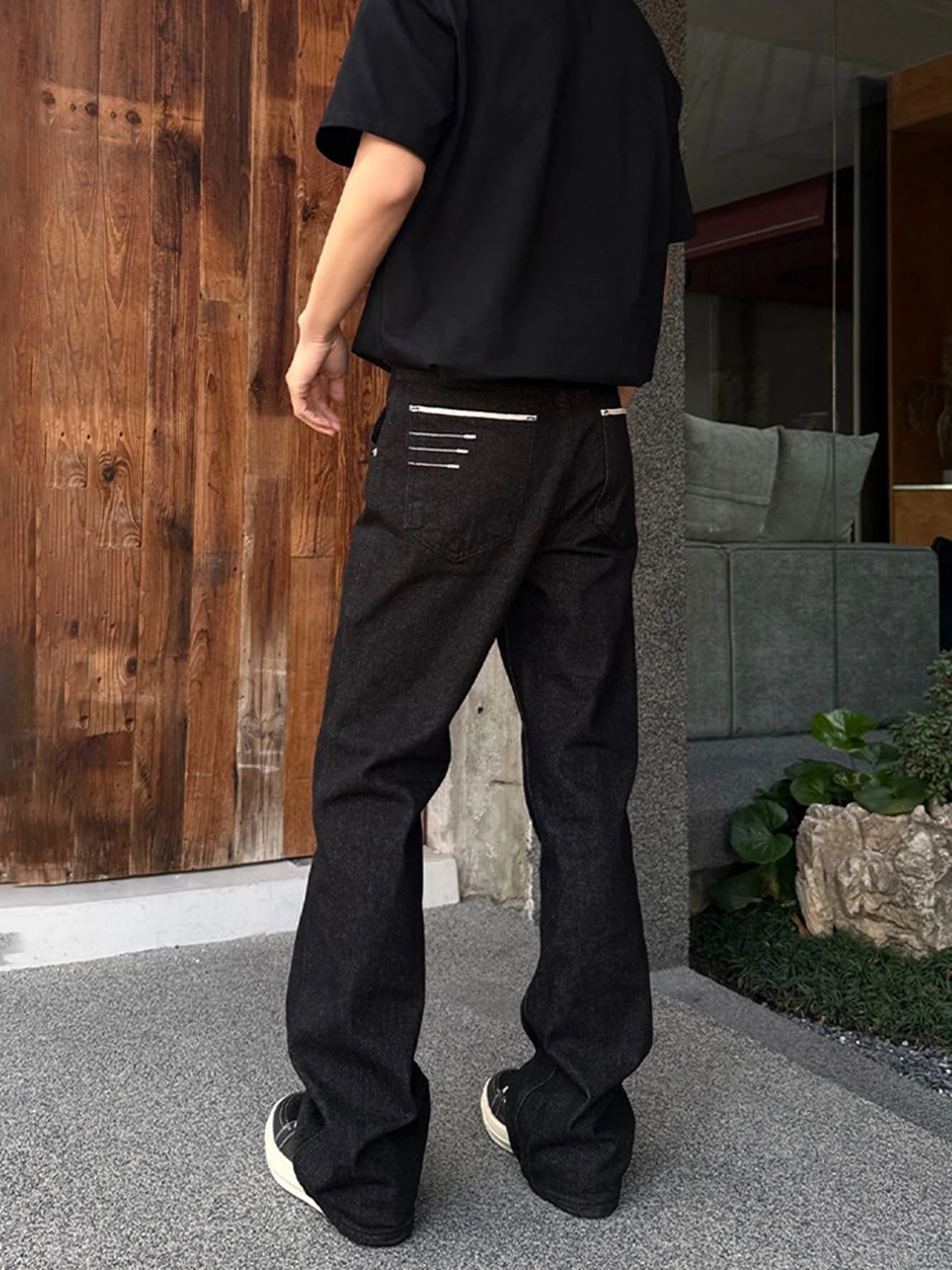

Original Denim Men's Summer Slim Fit Embroidered Jeans Cleanfit Waist Lift Micro Flared Pants Straight Leg Casual Comfortable