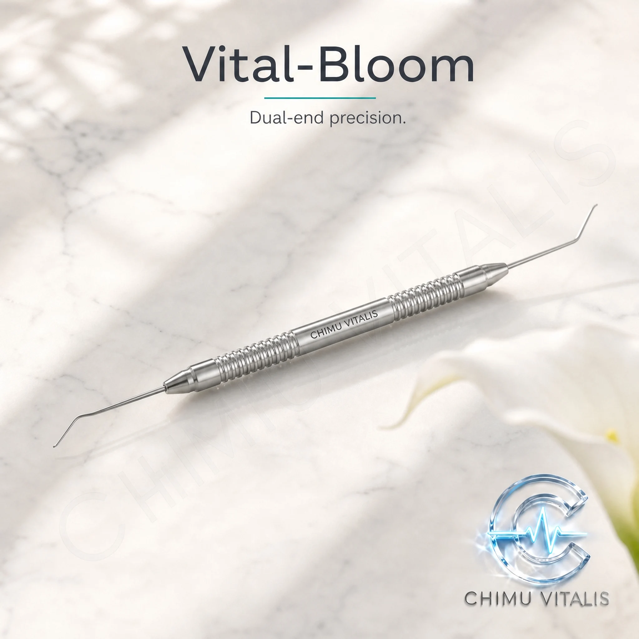 【CHIMU VITALIS】Double Head Seibel Chopper Curved Stainless Steel Ophthalmic Phaco Instrument