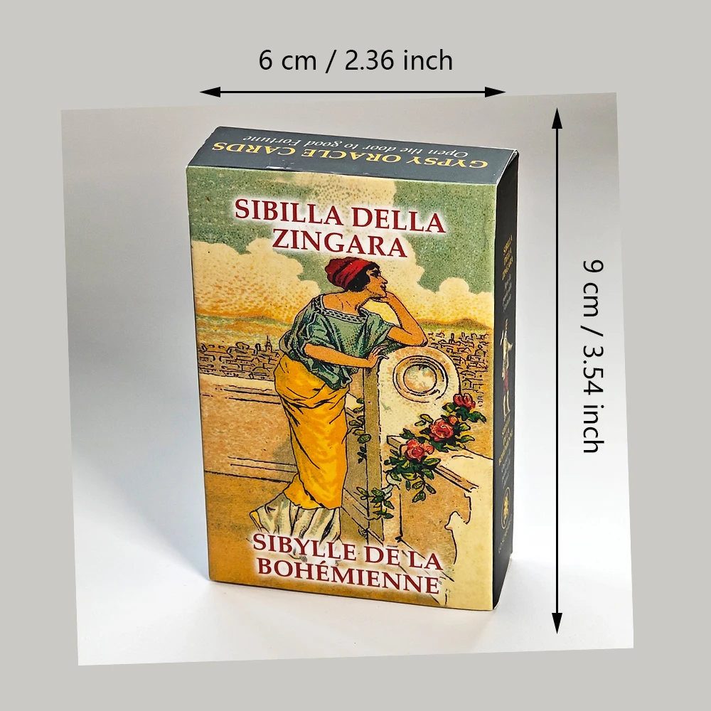 9*6cm Printed on 350GSM Double-embossed Cardstock Gypsy Oracle Deck English and Spanish Edition 52 Pcs Oracle Cards