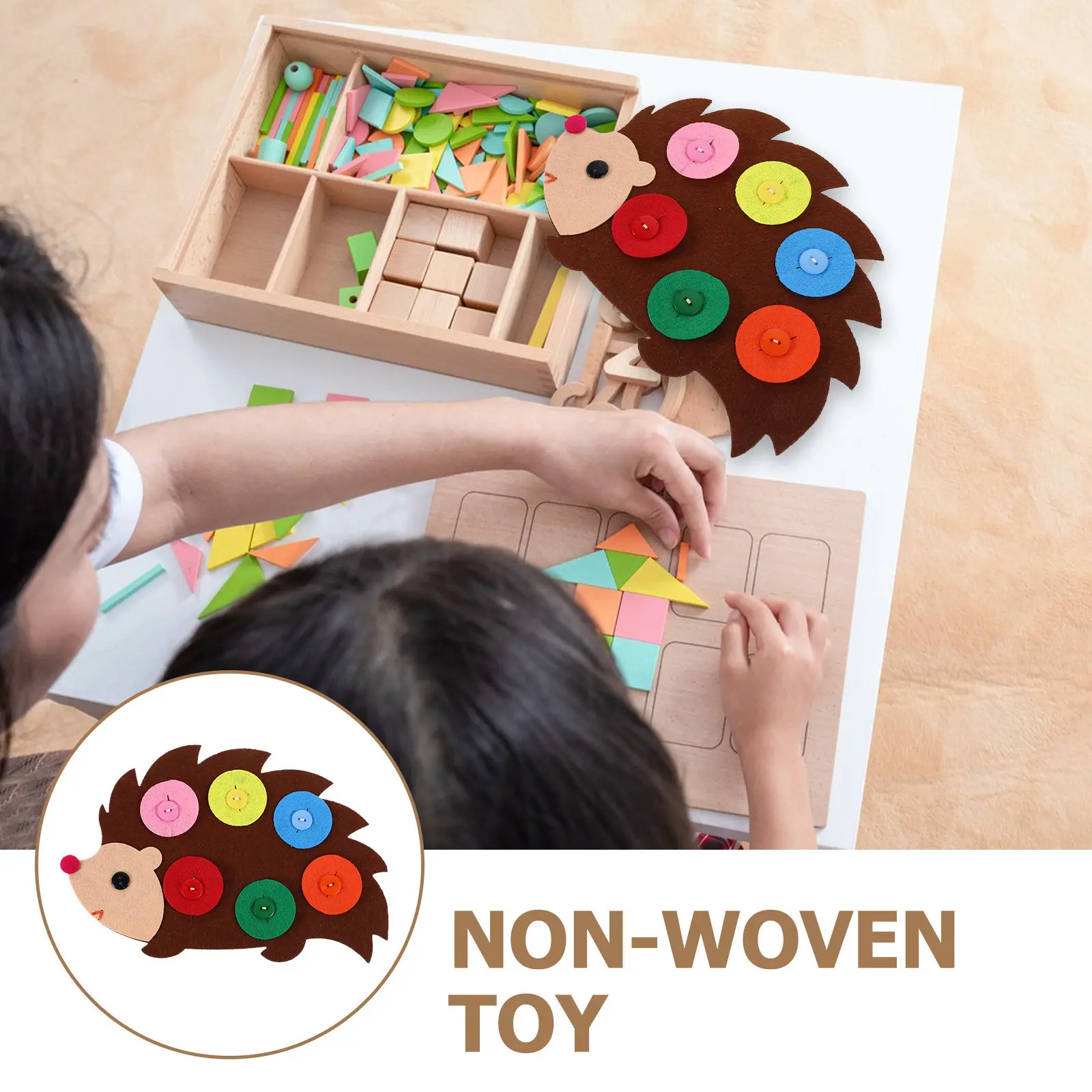 DIY Felt Non Woven Fabric Craft Educational Button Art Enhancing Creativity Fine Motor Skills Family Interaction Preschool