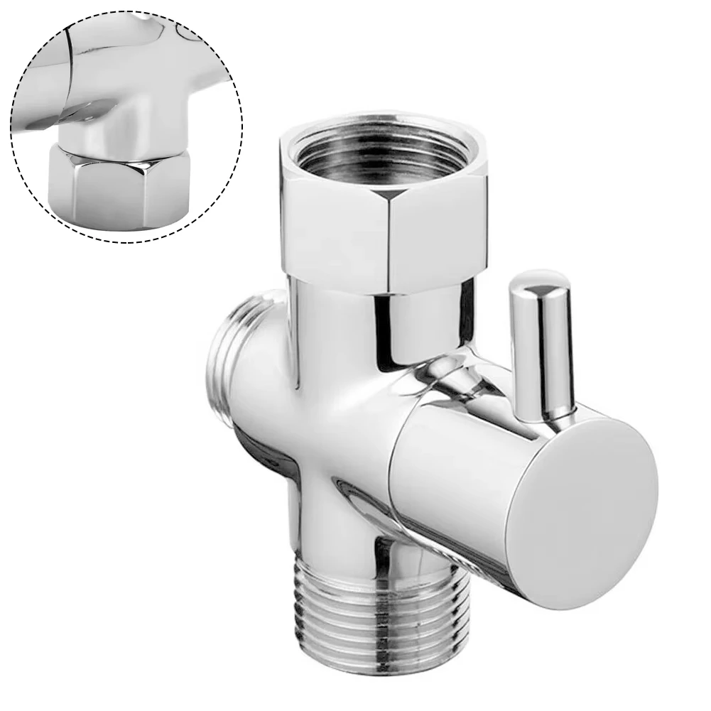 G1/2in 3 Way Diverter Valve T-Adapter Converter For Shower Brass Water Tap Connector Bathroom Faucet Water Separator