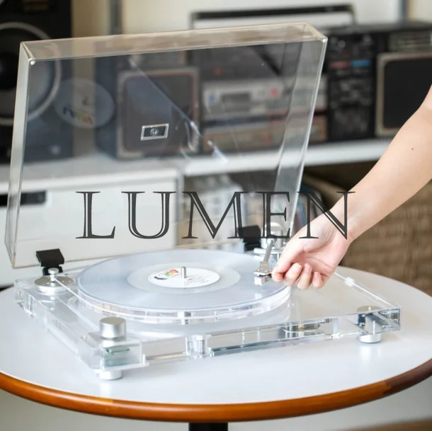 

New Arrival Acrylic clear Body at Moving Cartridge Adjustable Pressure Tonearm Support BT/RCA/optic Access