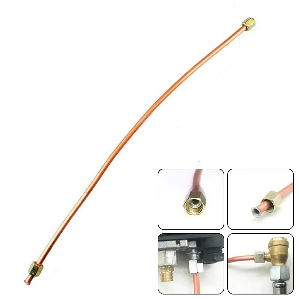 Exhaust Air Compressor Tube G1/8 Nut Oil Pump Replacement Spare Air Pipe Copper Tone Thread 600mm High Quality