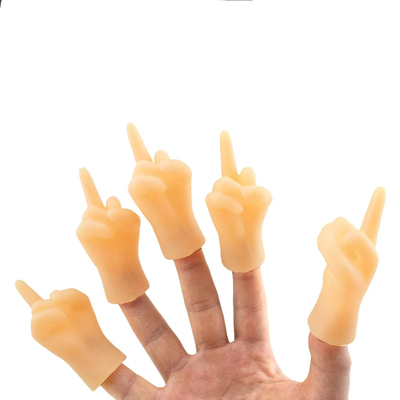 2 stks/zak Nieuwigheid Mini Leuke Vinger Speelgoed Kids Halloween Wacky Middelvinger Vingervormige Vinger Cover Speelgoed Kinderen Vakantie cadeau