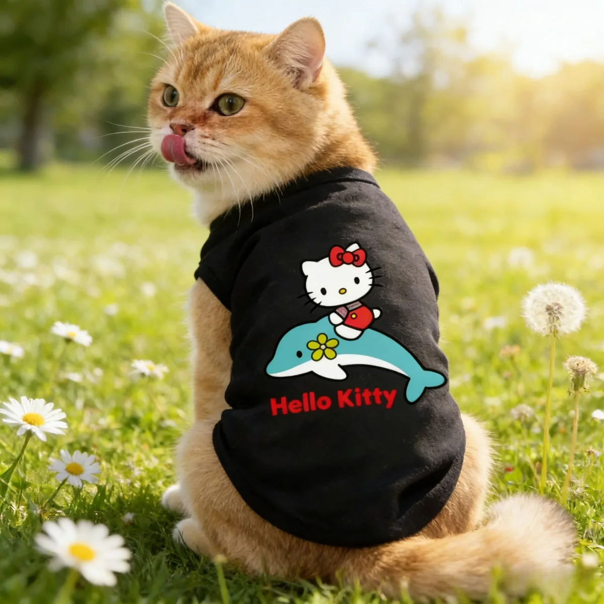 1pc Cute Cartoon Printed Pet Vest for Spring and Summer, Thin and Breathable Cat and Dog Vest