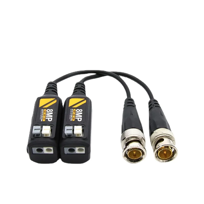 1Pairs 8MP Video Balun BNC Video Balun Connector Transmission AHD/CVI/TVI/CVBS Coaxial Analog BNC To Network Cable Extender