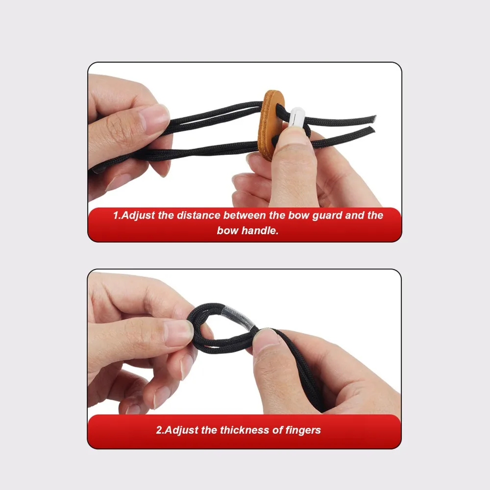 Adjustable Fingersling Archery Finger Sling Improved Stability Archery Bow Rope Hand Guard Polyester Finger Sling