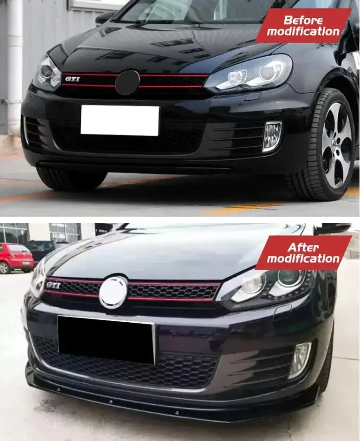 For Volkswagen Golf 6 MK6 GTI GTD  2009-2013 Car Front Bumper Lip Spoiler Splitter Diffuser Cover Deflector Body Kits