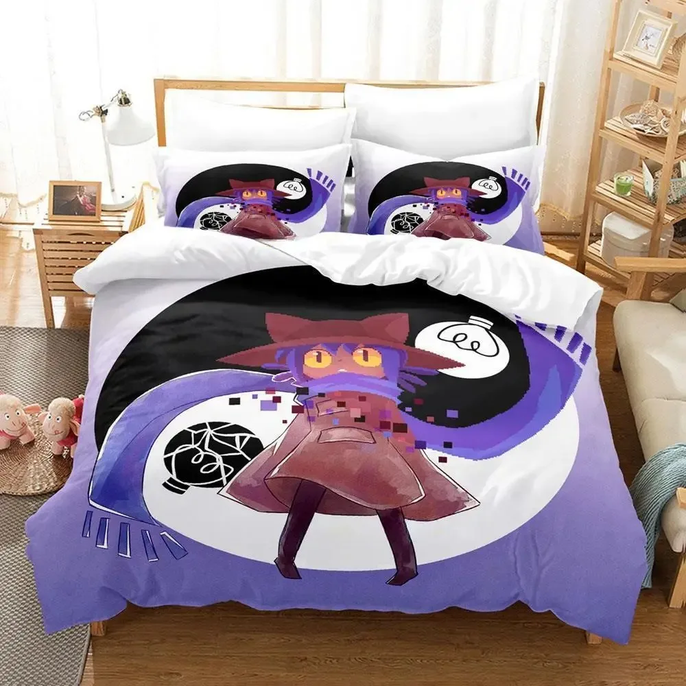 New Game OneShot Bedding Set Single Twin Full Queen King Size Bed Set Adult Kid Bedroom Duvet cover Sets 3D Anime Bed Sheet Set