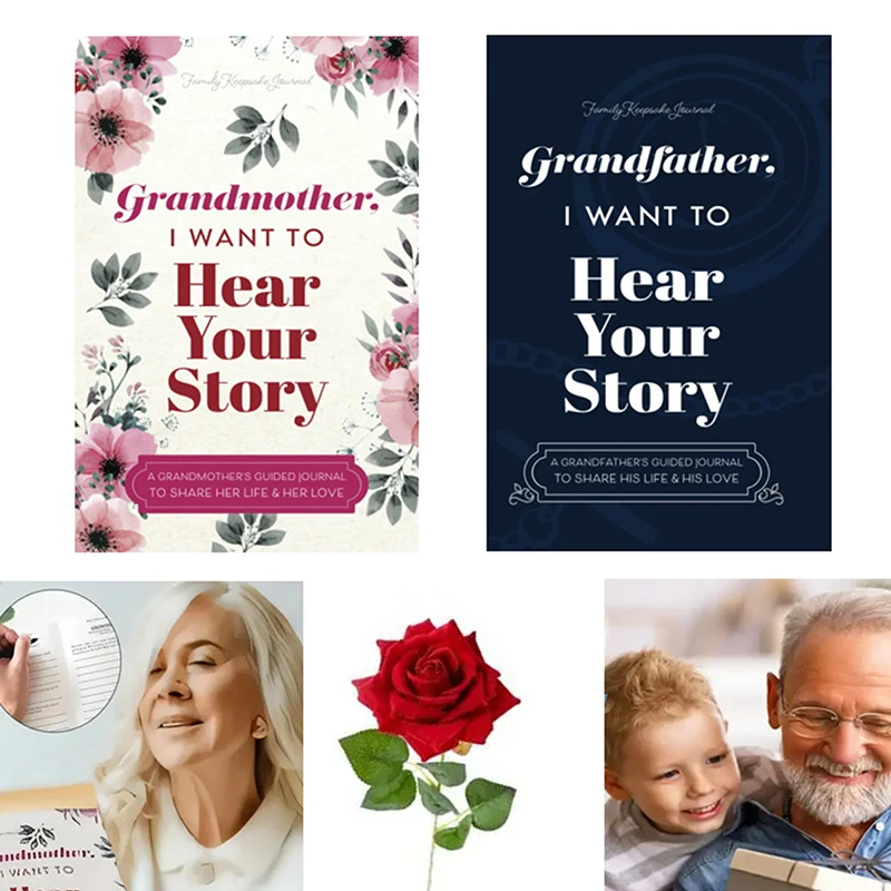 

Grandfather/Grandmother I Want To Hear Your Story Guided Journal Multipurpose Journal Book Portable Notebook School Parents Gift