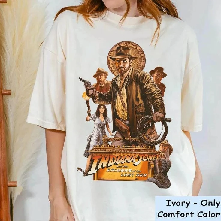 Disney Retro 90er Jahre Indiana Jones und die Raiders of The Lost Ark Film T-Shirt Disneyland 1995 Retro Shirt Disneyland Familienshirt