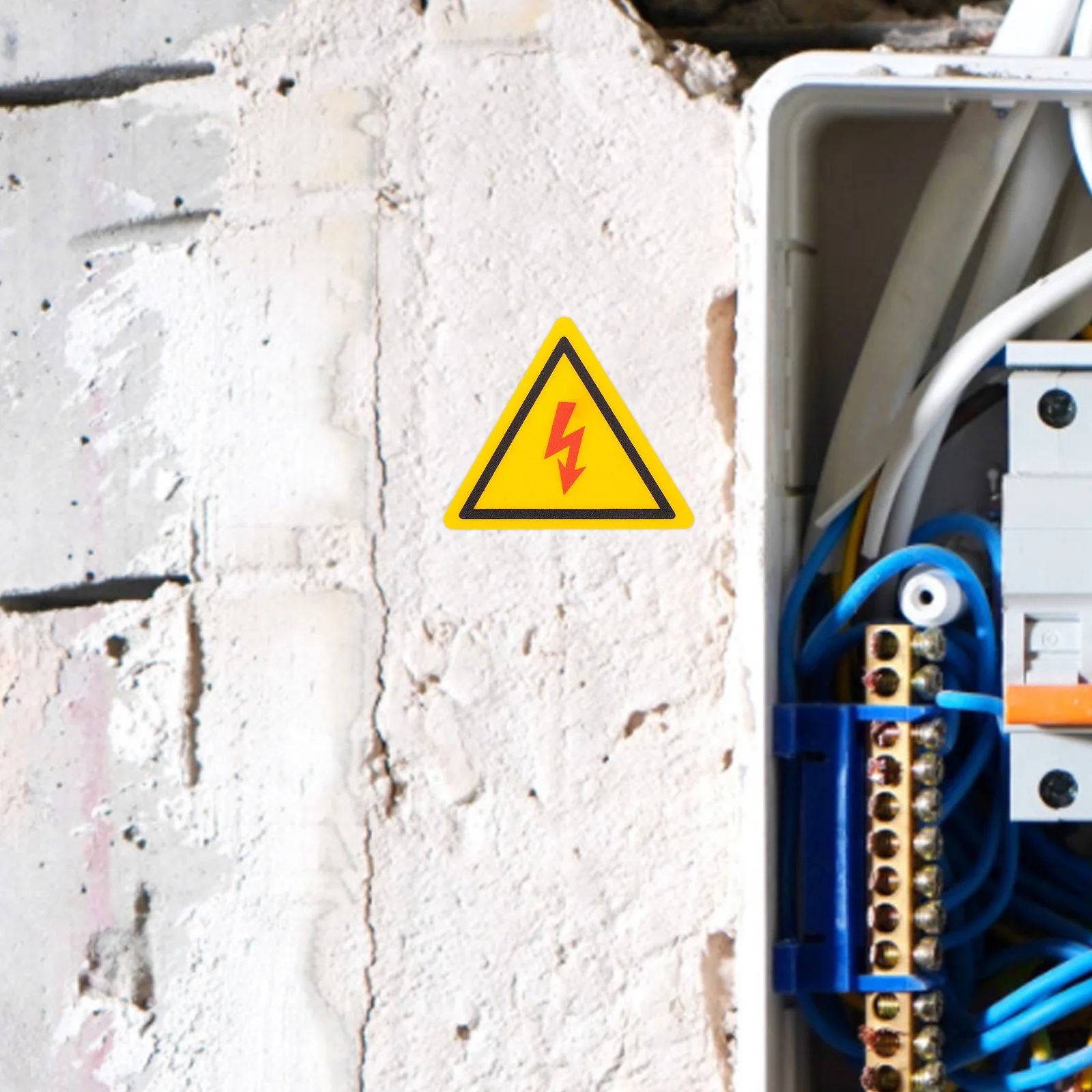 

2Pcs High Electric Sticker 45mm Triangle Oil Resistant Warning Decal Safety Labels Warning Stickers Traffic Signs