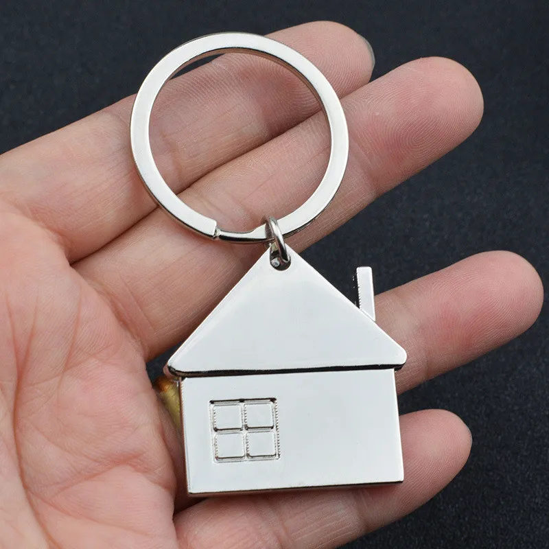 Creative Cute Love House Keychain Metal Simple Keyring Personality Car Key Chain Gifts New in 2023 Free Shipping